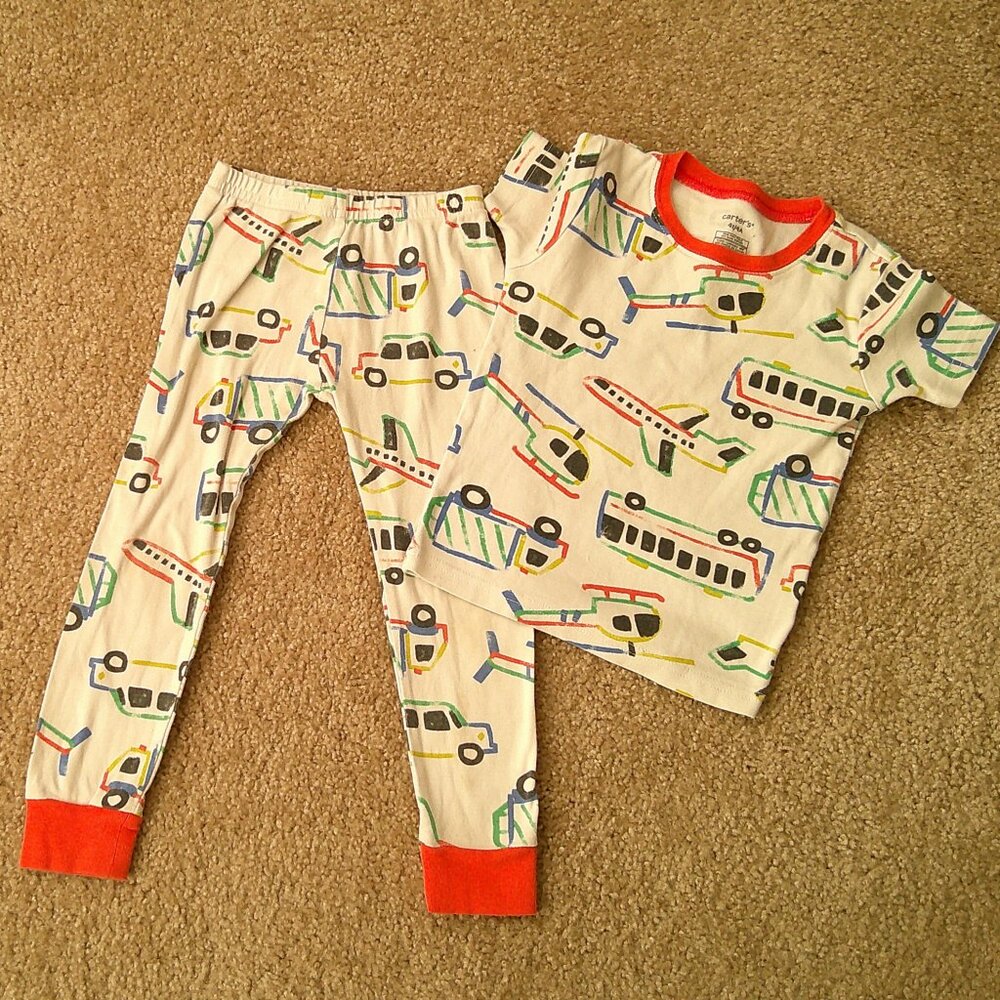 Carters Boys Pajamas Transportation Set Size 4t 100% Cotton